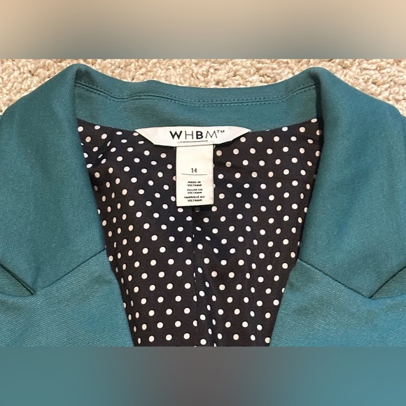 WHBM Teal Green Everyday Knit Blazer Jacket Size 14 White House Black Market - Picture 2 of 6
